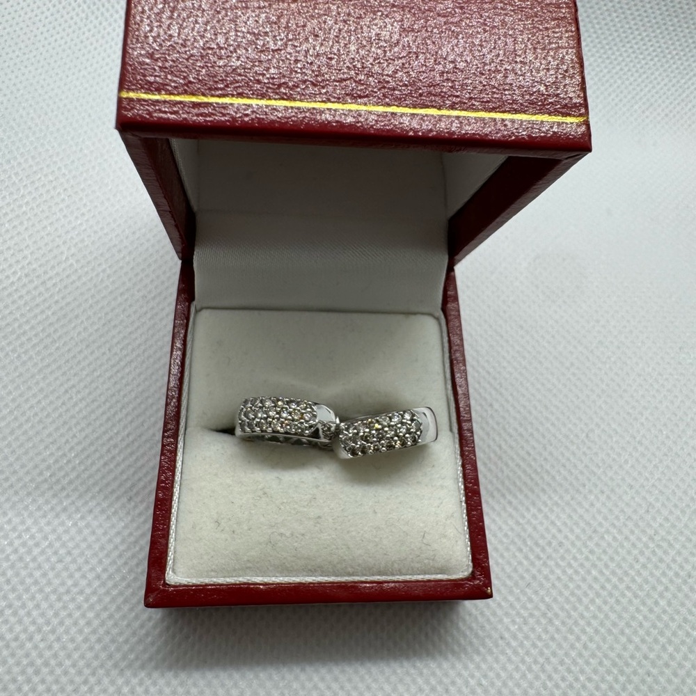 14 K diamond hoops